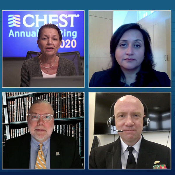 Stephanie Levine, MD, FCCP; Mangala Narasimhan, DO, FCCP; Cmdr. Ryan Maves, MD, FCCP; Steven Simpson, MD, FCCP