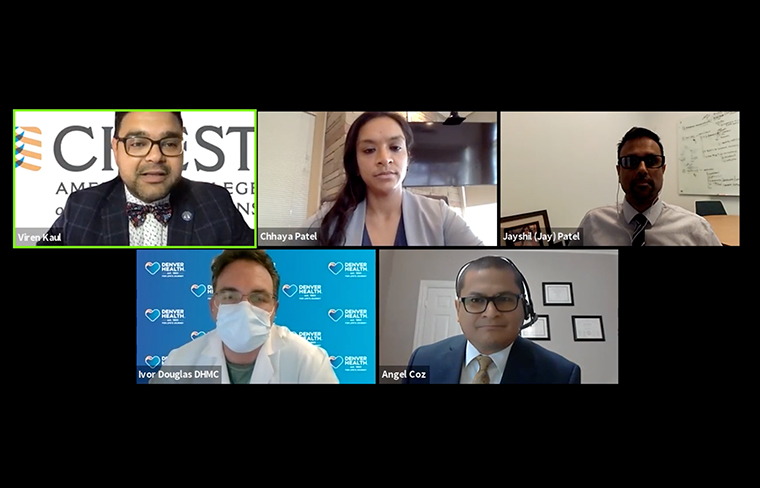 Clockwise: Viren Kaul, MD; Chhaya Patel, MD; Jayshil Patel, MD; Angel Coz, MD, FCCP; Ivor Douglas, MD