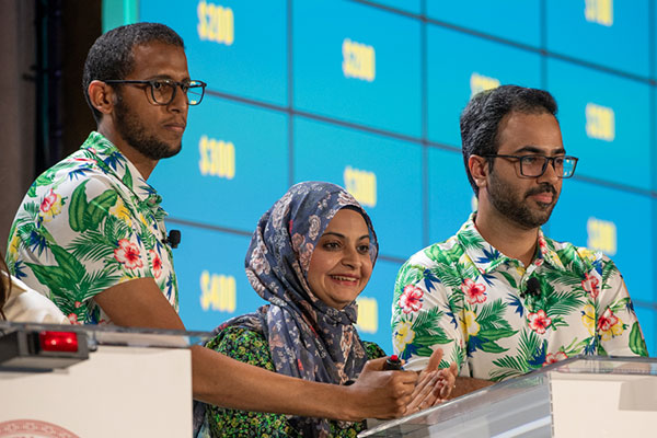 The CHEST Challenge 2023 team from UTHealth Houston, from left: Khalid Ahmed, MBBS; Maria Azhar, MD, MBBS; and Saad Farooq, MD